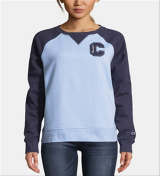 Champion Women's Heritage Colorblocked Sweatshirt Blue Size Medium