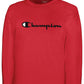 Champion Men's Script Logo Long Sleeve T-Shirt Red Size Medium
