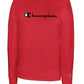 Champion Men's Script Logo Long Sleeve T-Shirt Red Size Medium