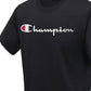 Champion Men's Script Logo T-Shirt Black Size Small