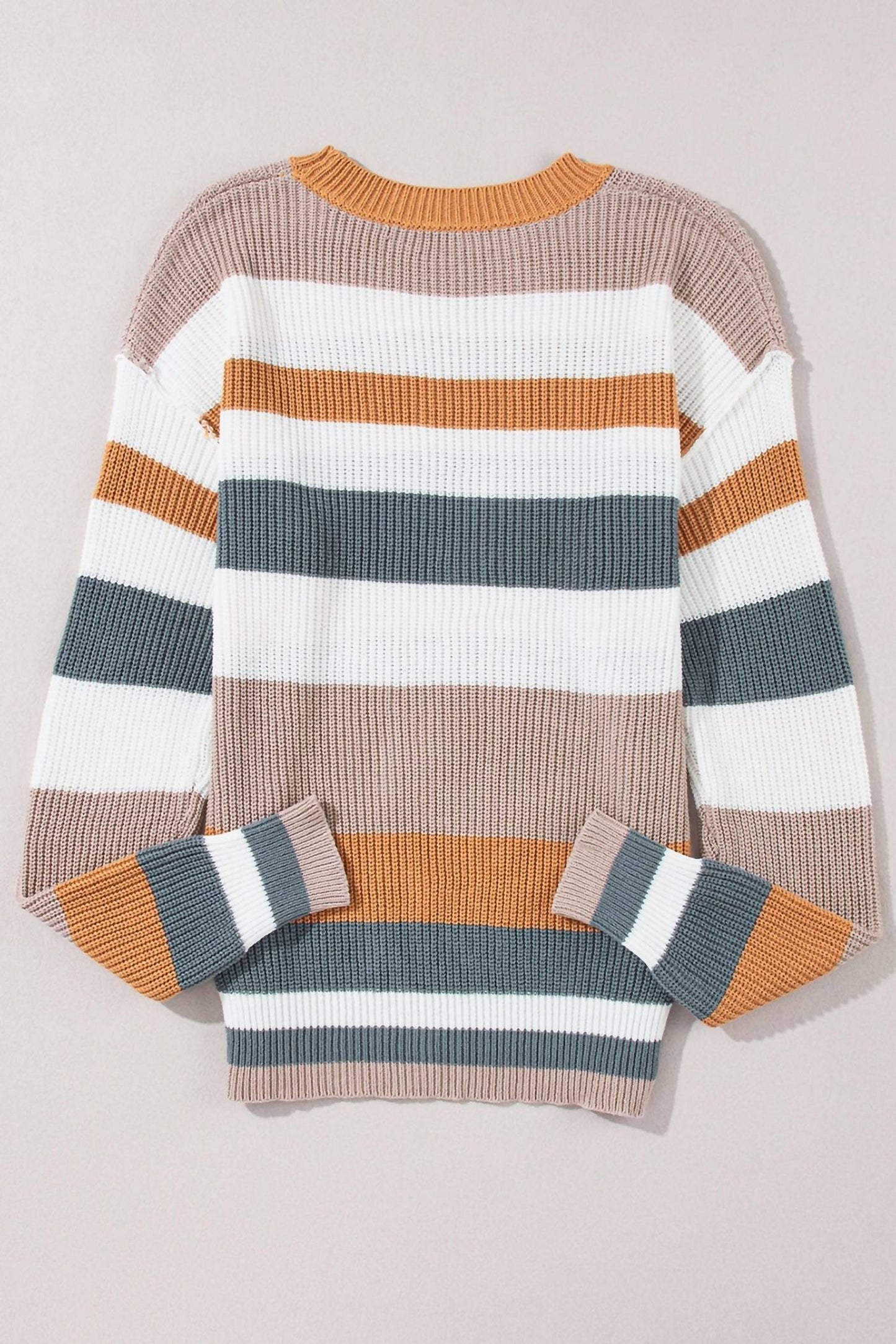 Dear Lover - Round Neck Colorblock Knit Sweater