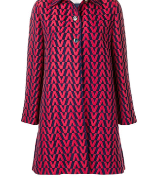 Valentino - Single Breasted Brocade Coat