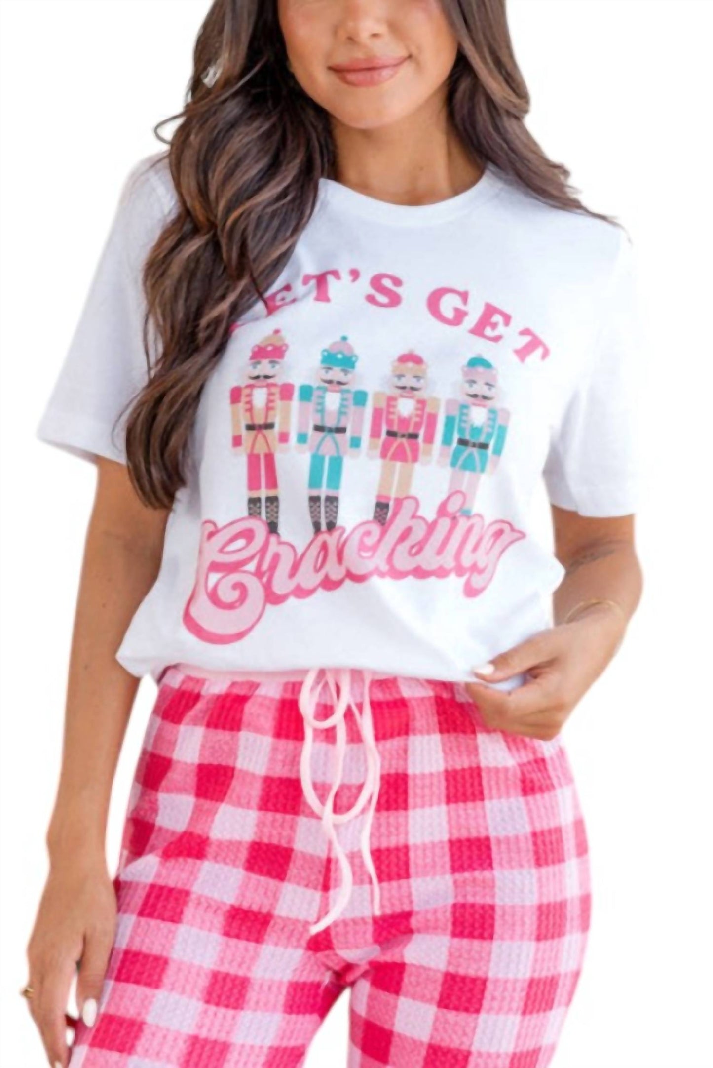 Dear Lover - Lets Get Cracking Print Christmas Crewneck T Shirt