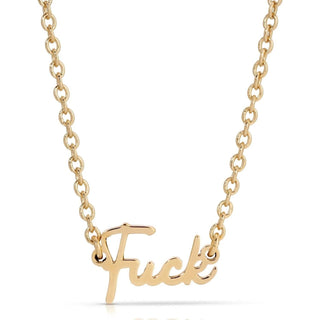 Eklexic - Women's Dainty Script F*ck Necklace