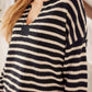 Blu Pepper - Striped Split Neck Sweater