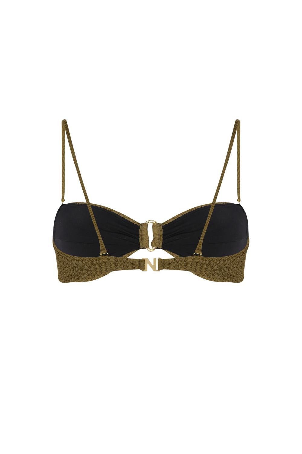 Nelblu - Ondas Crinkle Bandeau Bikini Top