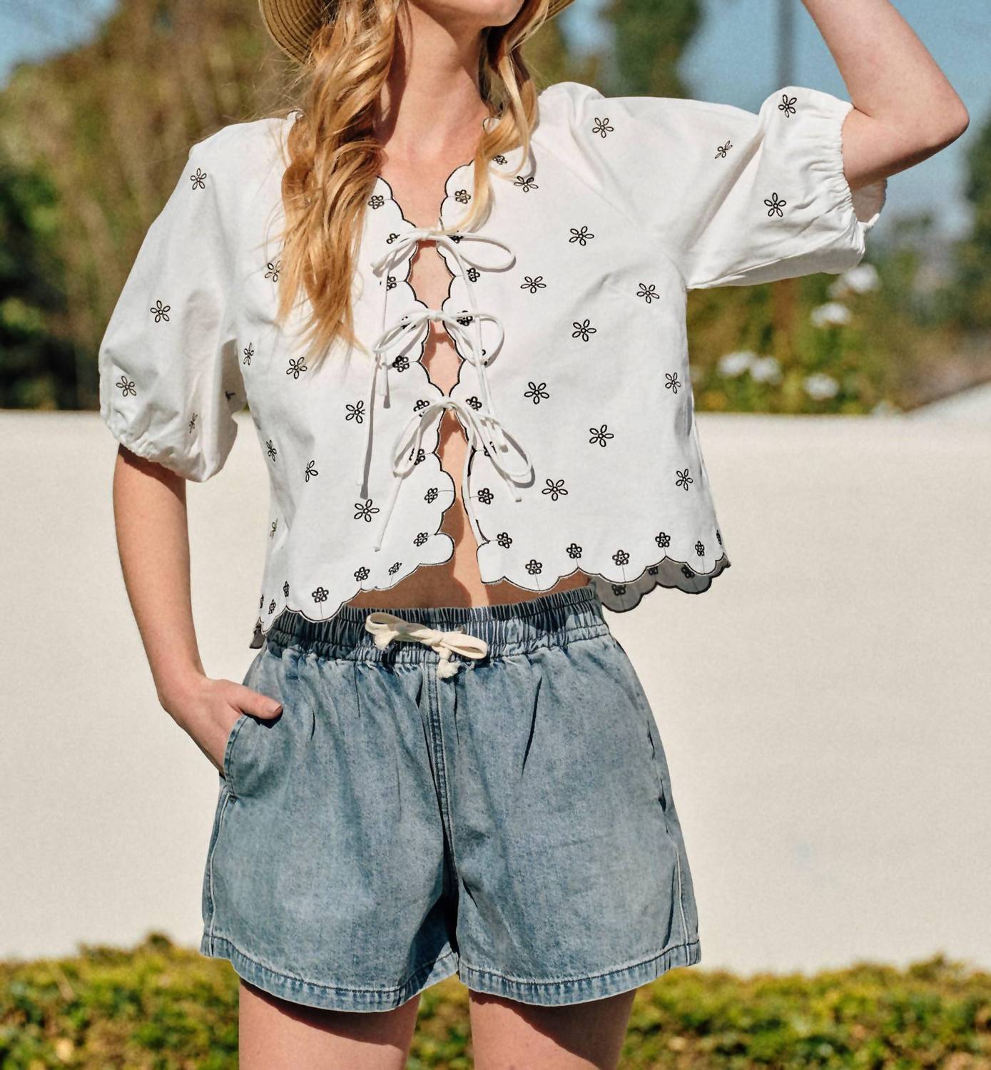 Aaron & Amber - Fleur Tie Top