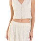 2.7 August Apparel - Floral Lace Vest
