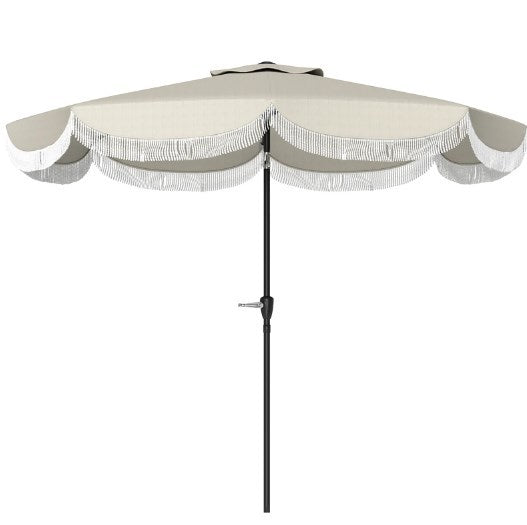 Vented Patio Table Umbrella with Crank and Push Button Tilt