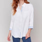 Charlie B - Drop Shoulder 3/4 Button Down Shirt