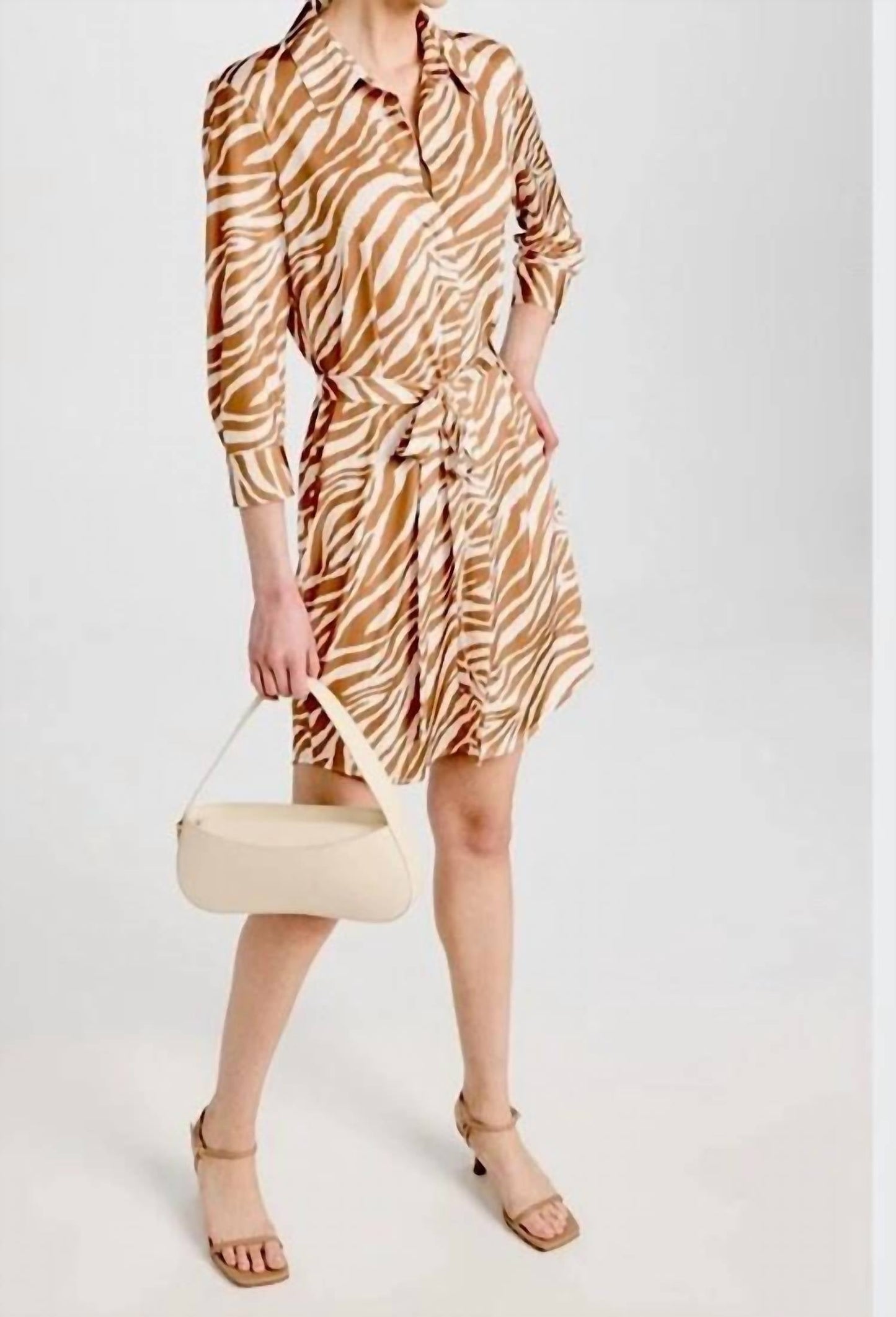 L'Agence - Żebra Print Shirt Dress