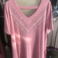 Blank - Women's Rhinestone Embellishments Short Sleeve Shirt - Plus