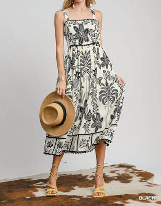 Umgee - Sale Abstract Print Midi Dress