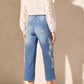 Tribal - Audrey Girlfriend Crop Jeans With Embroidery