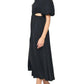 Entro - Sade Sides Cut-Outs Puff Sleeves Maxi Dress