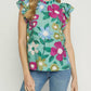 Entro - Floral Ruffle Sleeve Top