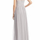 Adrianna Papell - Crewneck Sleeveless Embroidered Mesh Gown