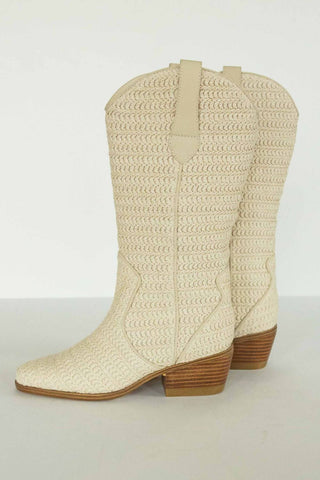 Mia Shoes - Women's Jenah Leather Raffia Boots