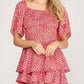 She + Sky - Flutter Half Sleeve Layered Romper