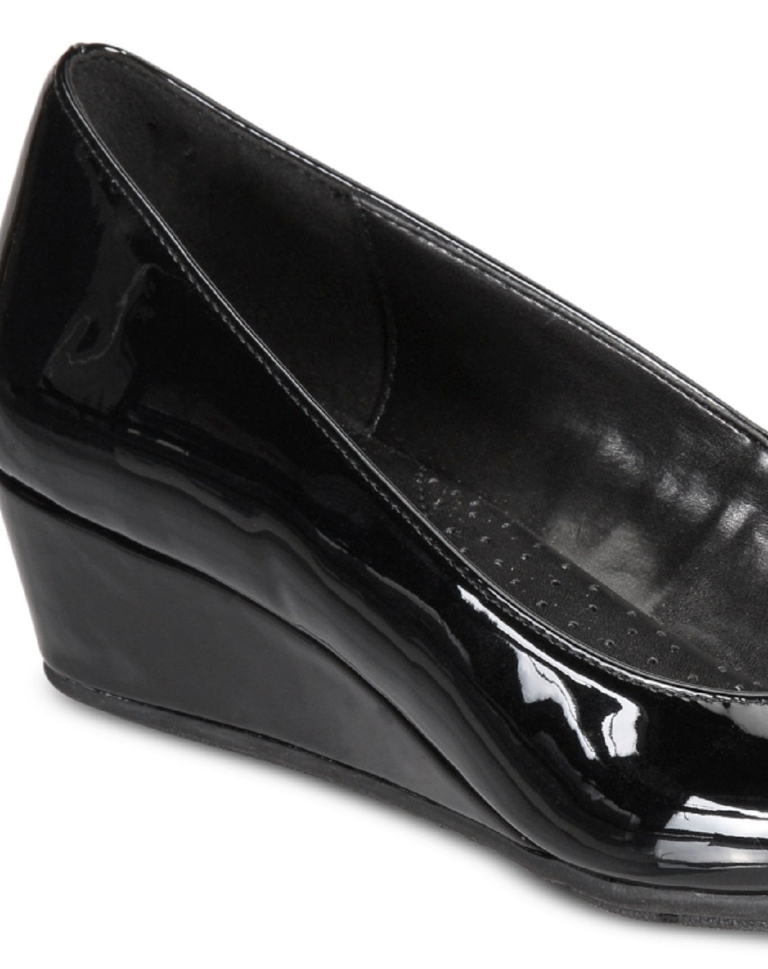 Bandolino Women's Peep Toe Wedge Pump Black Size 5.5 M