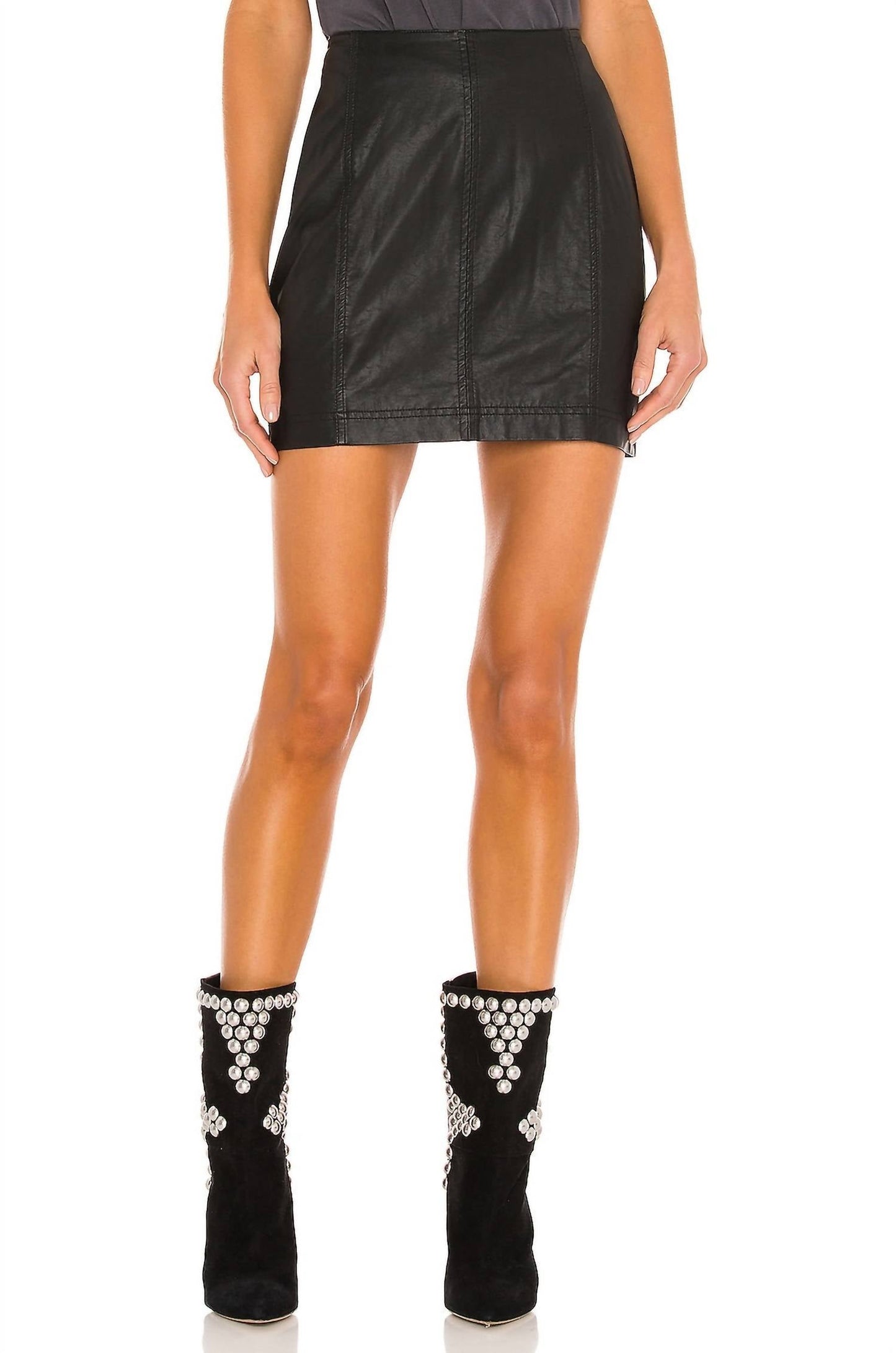 Free People - FEMME LEATHER SKIRT