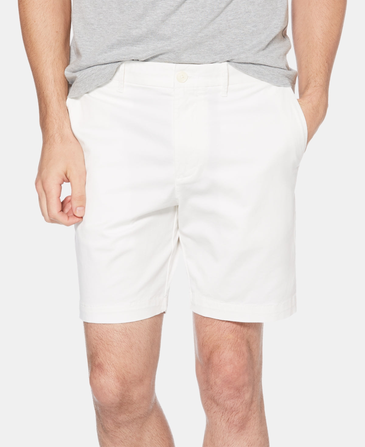 Original Penguin Men's Stretch Cotton Twill Shorts White Size 34