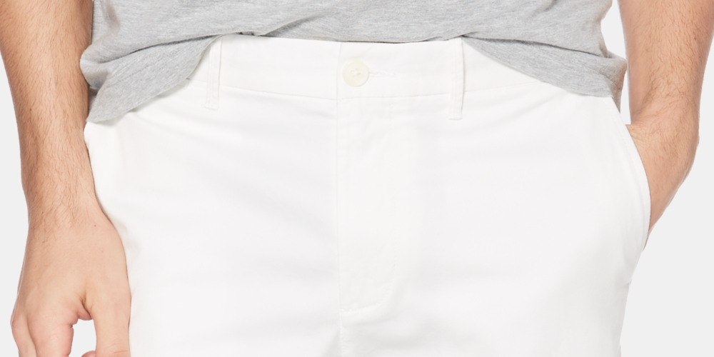 Original Penguin Men's Stretch Cotton Twill Shorts White Size 34