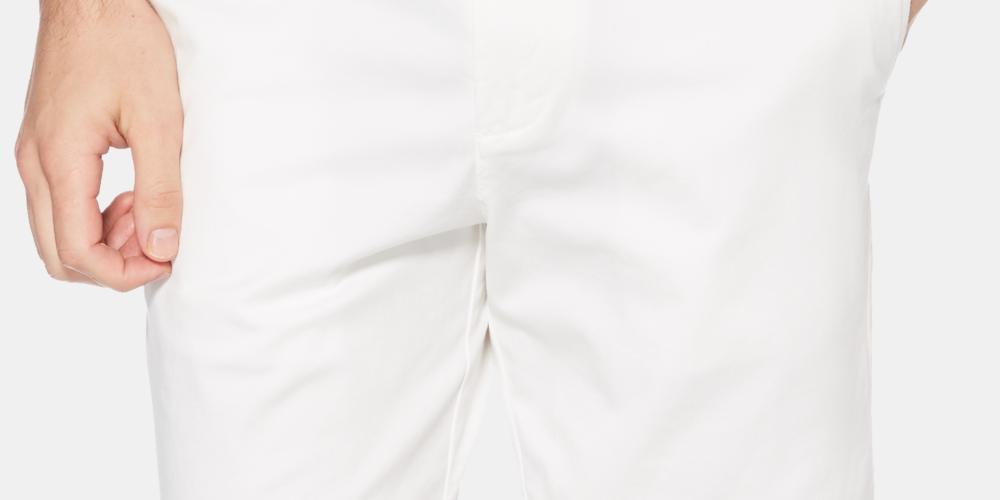 Original Penguin Men's Stretch Cotton Twill Shorts White Size 34