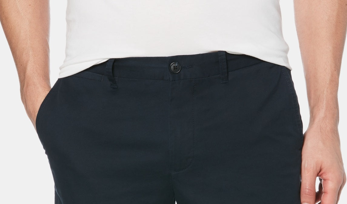 Original Penguin Men's Stretch Cotton Twill Shorts Blue Size 38