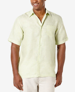 Cubavera Men's Linen Short Sleeve Shirt Green Size XX-Large