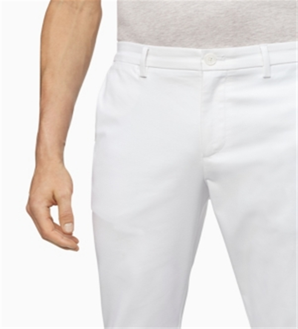 Calvin Klein Men's Slim Fit Modern Stretch Chino White Size 34X32