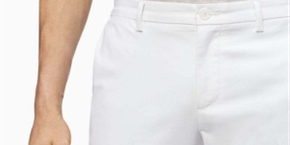 Calvin Klein Men's Slim Fit Modern Stretch Chino White Size 34X32