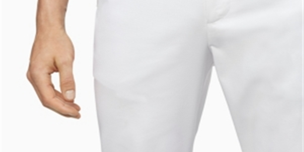 Calvin Klein Men's Slim Fit Modern Stretch Chino White Size 34X32