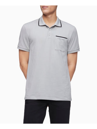 Calvin Klein Men's Short Sleeve Polo T-Shirt Gray Size Medium