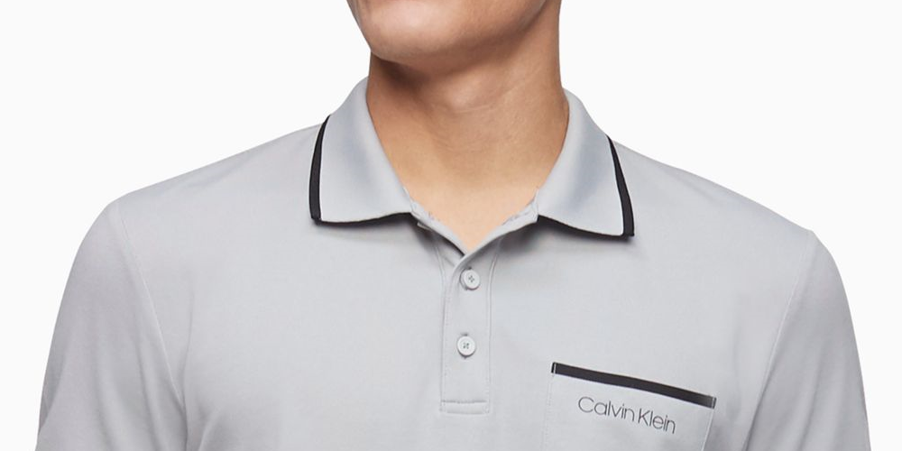 Calvin Klein Men's Short Sleeve Polo T-Shirt Gray Size Medium