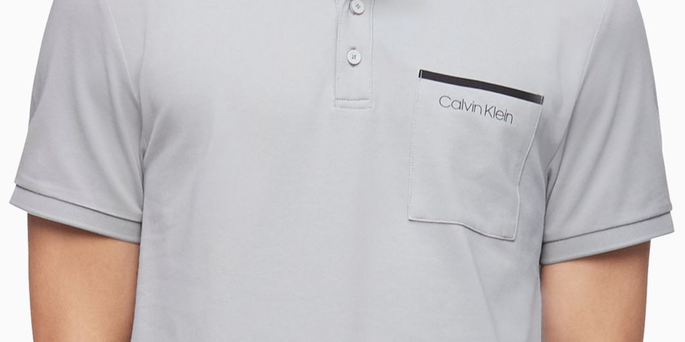 Calvin Klein Men's Short Sleeve Polo T-Shirt Gray Size Medium