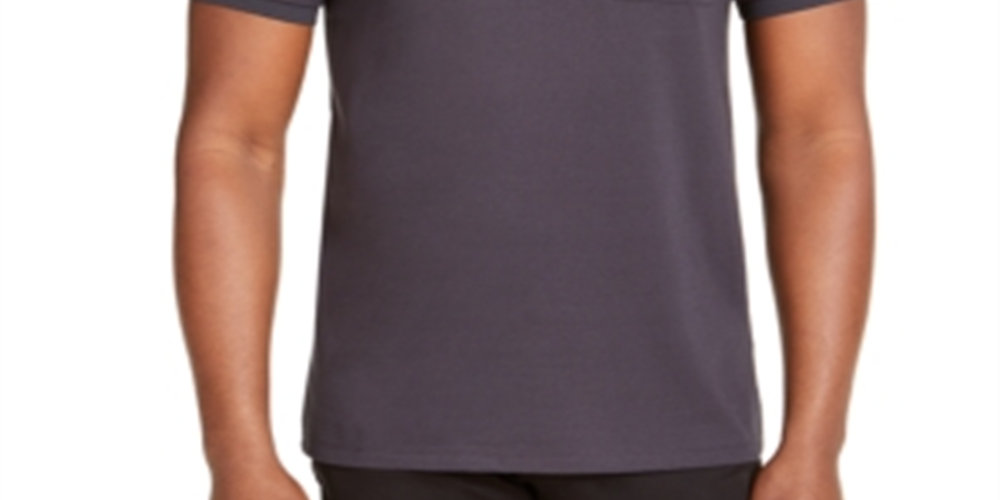 Calvin Klein Men's Tipped Polo Shirt Gray Size X-Large