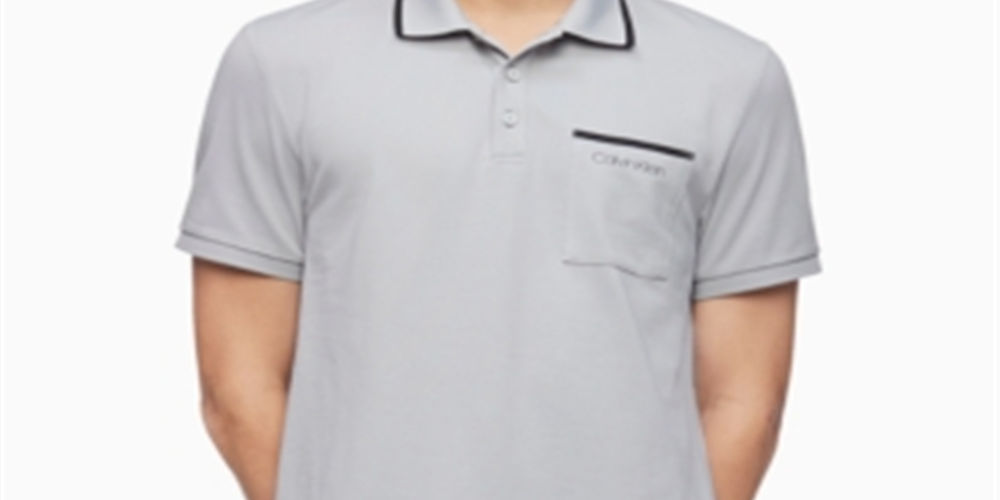 Calvin Klein Men's Tipped Polo Shirt Gray Size XXL