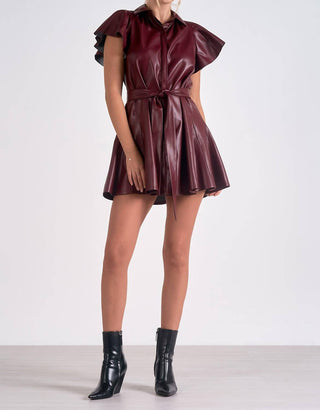 Elan - Faux Leather Mini Dress