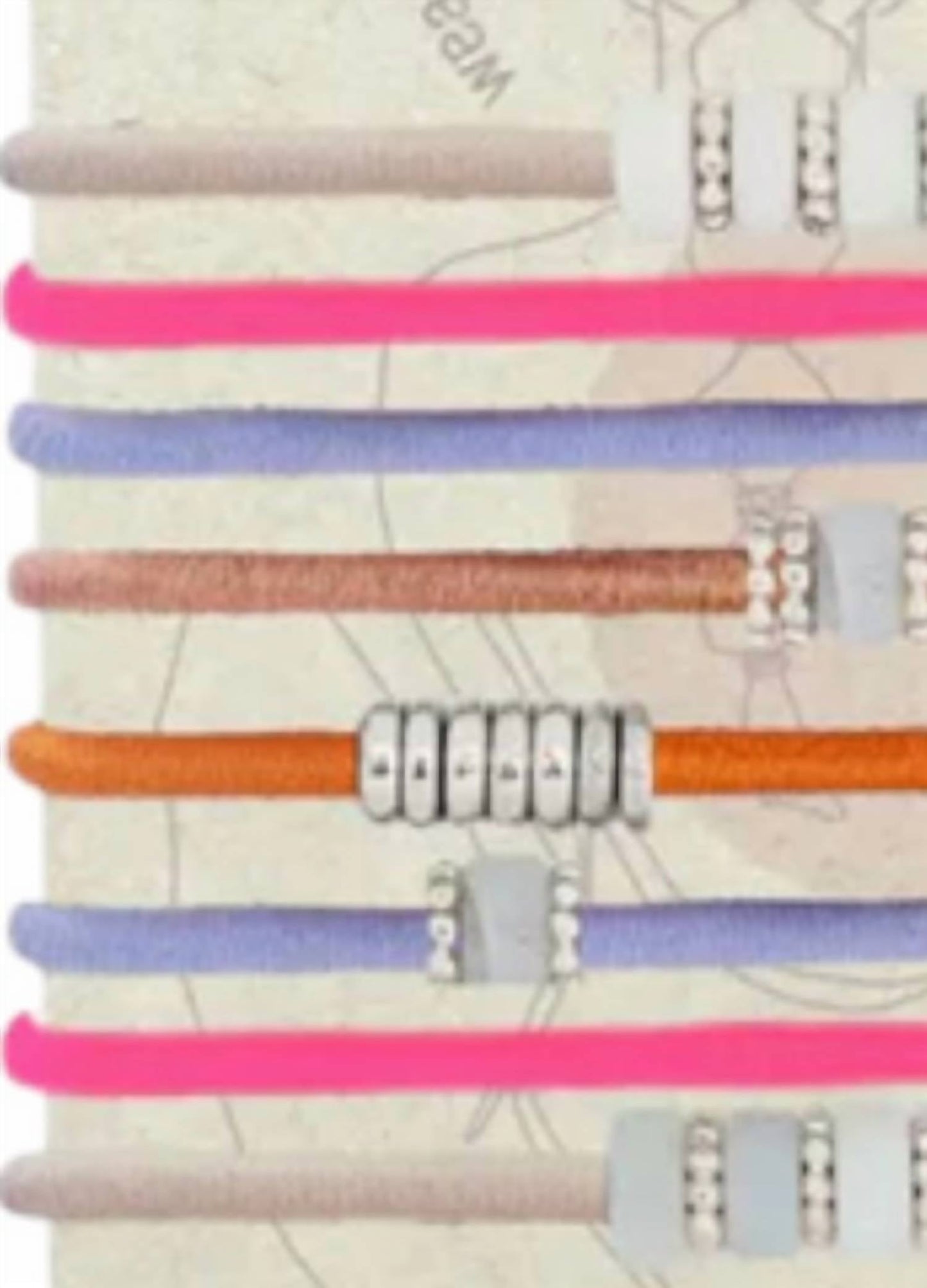 By Lilla - Women's Disc Elastics 8 Pack Bracelet Hairties Set