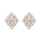 18K Rose Gold 8 1/3 Cttw Pear and Round Diamond Floral Cluster Omega Earrings (F-G Color, VS1-VS2 Clarity)