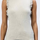 Dear John Denim - Ribbed Stretchy Top With Ruffle Sleeves
