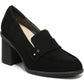 Dr. Scholl's Women's Rumors Block Heel Loafer Black Size 6 M