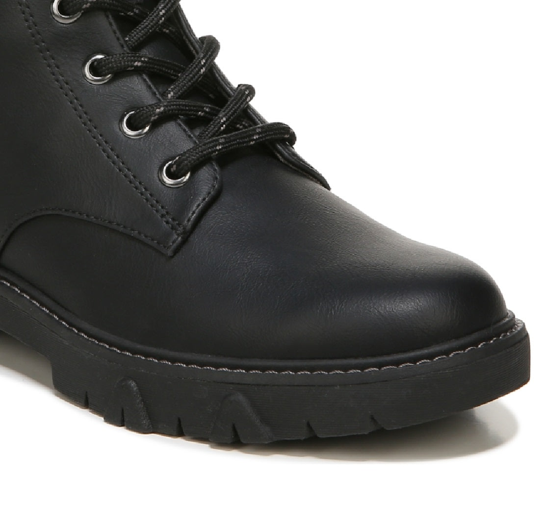 Dr. Scholl's Women's Headstart Lace Up Combat Boot Black Size 7.5 M