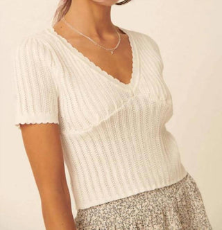 Promesa - Keep It Simple Scalloped Pointelle Crop Top