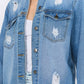 American Bazi - Frayed Hem Denim Jacket