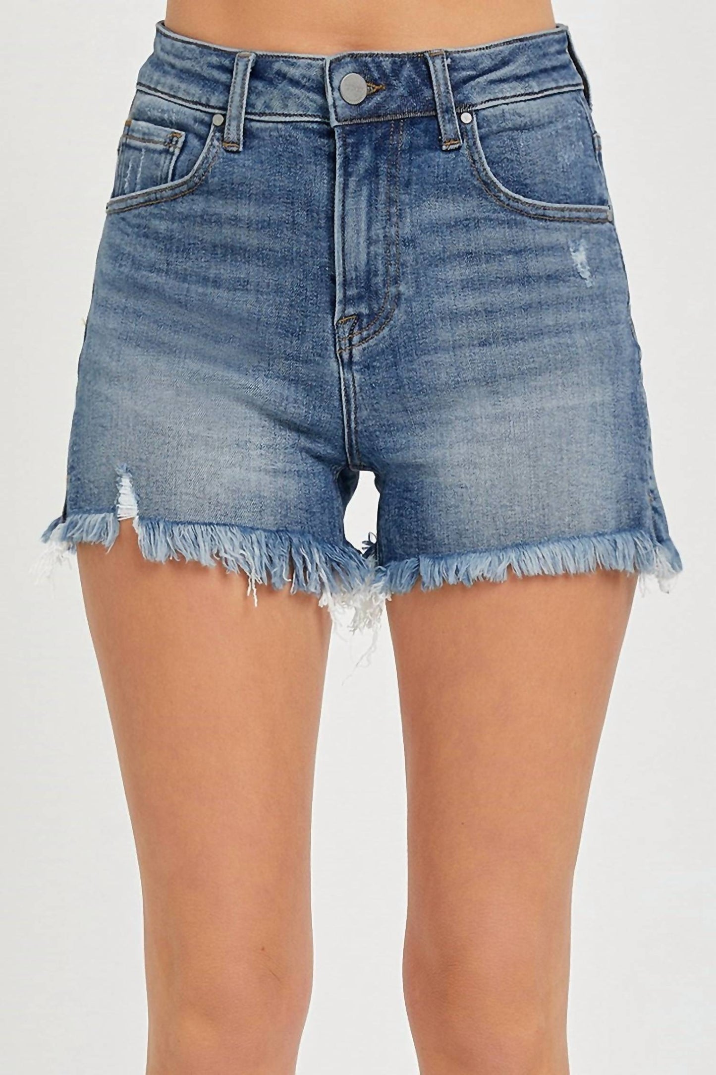 Risen - Reba High Rise Side Slit Shorts