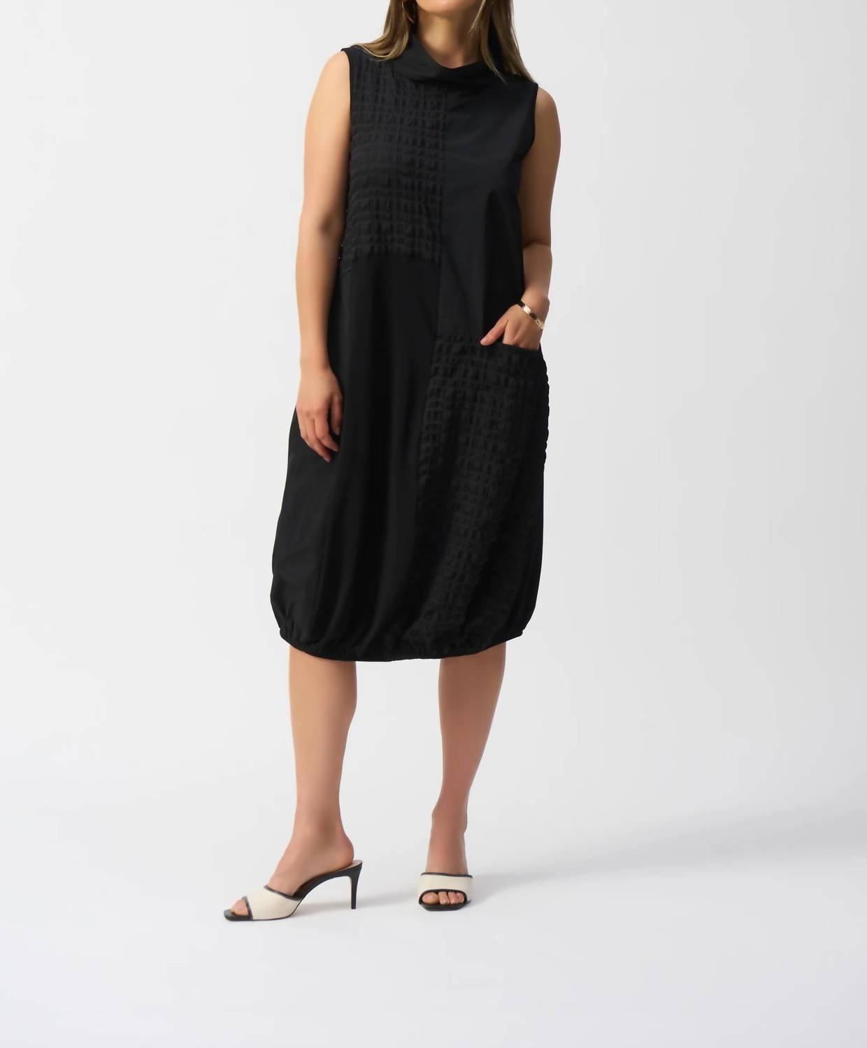 Joseph Ribkoff - Bubble Jacquard Sleeveless Cocoon Dress