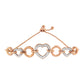 10K Rose Gold over .925 Sterling Silver 1/10 Cttw Round-Cut Diamond Heart Link Adjustable Bolo Bracelet (H-I Color, I2-I3 Clarity) - 6"-9" Adjustable
