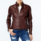 Jou Jou Junior's Faux Leather Moto Jacket Brown Size XX-Large